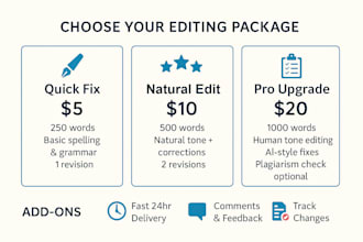 edit and humanize your ai or translated english text