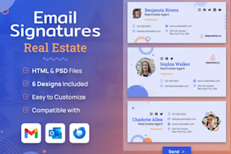 create html email signature gmail, outlook, clickable   and animated signature