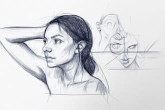 draw rough pencil sketch