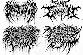 design death metal or heavy metal logo band professionally