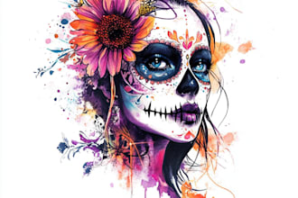 draw watercolor tattoo design
