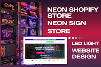 design neon shopify store neon sign website neon website led light website