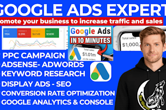 manage setup google ads adwords PPC campaign shopping ads merchant center expert