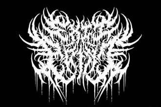 do death metal, black metal and heavy metal logo design