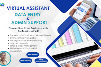 your VA for data entry and admin support tasks