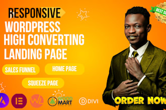 design engaging wordpress landing page, one page website, home page,sales funnel