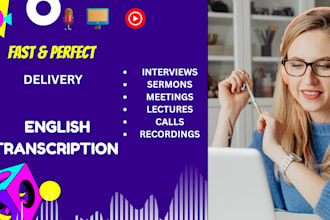 transcribe audio to text and video transcription in 24hours