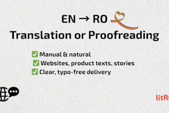 proofread or translate content into fluent romanian