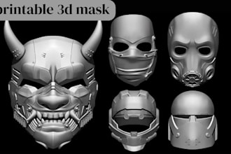 sculpt custom 3d helmet 3d mask 3d cosplay for printing