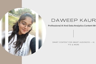 provide well researched ai, data analytics, website, pte, and elearning content