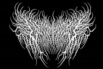 draw brutal death metal, deathcore, black metal band logo