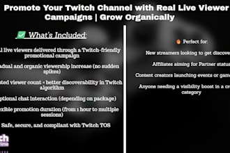 promote your twitch live streaming by real campaign to live viewers