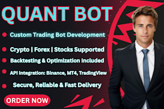 create a high frequency quant trading bot using python or trading view