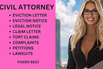 prepare legal documents, motion, lawsuits complaints, petitions and appeals