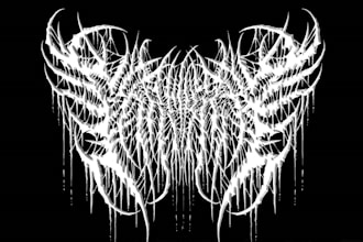 design black death brutal doom metal logo for band