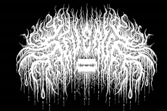 draw simple death or black metal logo