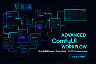 create comfyui workflow with stable diffusion controlnet prop custom nodes flux