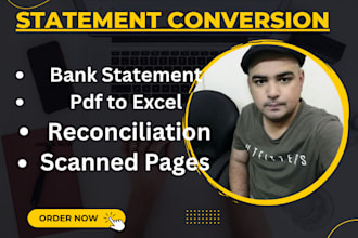 do bank and credit card statement reconciliation, PDF to excel conversion