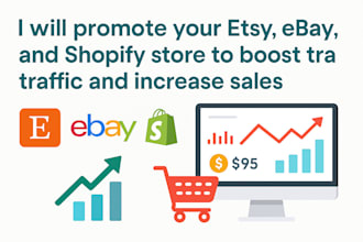 promote your etsy, ebay, and shopify store to boost traffic and increase sales