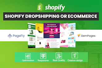 build and design your shopify dropshipping website or shopify store