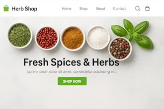 design herb shopify website for spice, pepper, sugar, salt, medicine shop