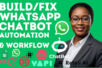 build whatsapp chatbot automation vapi ai agent retell twilio 360dialog n8n flow