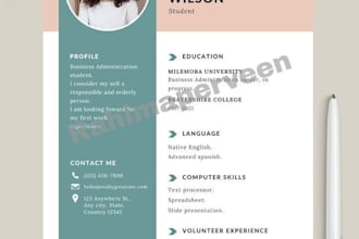 be your designer and professional CV, resume maker