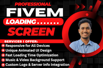 custom fivem loading screen with animation, music and fast UI design