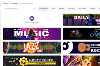 design spotify and soundcloud banner, cover super fast