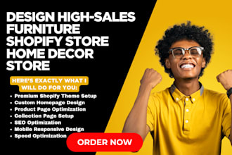 build high sales furniture shopify store home decor website furniture website