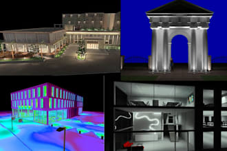 design interior and exterior lighting design, facade using dialux evo or agi32