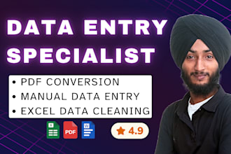 manually enter, clean, format and convert pdf in excel