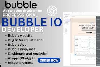do bubble mvp, build bubble io website, bubble app, bubble developer for you