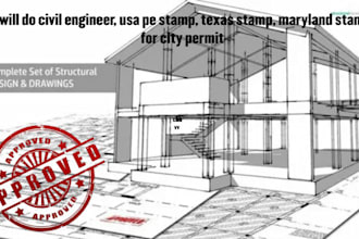do civil engineer, usa pe stamp, texas stamp, maryland stamp for city permit