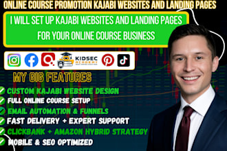 set up kajabi websites and landing pages for your online course business