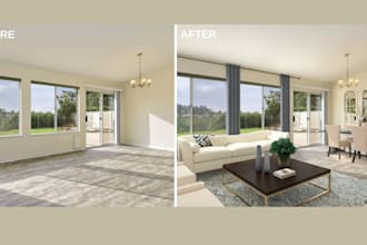 do a virtual staging and renovation for you home or any virtual staging