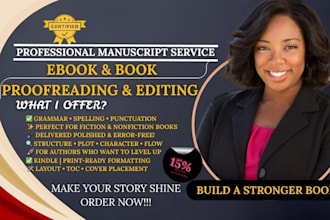 provide developmental ed,iting, copy editing and line editing manuscript edi,tor