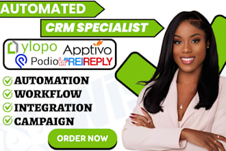do ylopo apptivo automation reireply podio chime zoho crm workflow campaign va