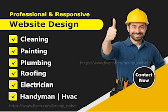 build wordpress website for hvac painting cleaning plumbing or handyman services