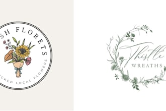 do feminine floral fashion beauty boho watercolor signature logo design