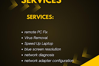 fix your laptop or PC remotely and solve any technical issue