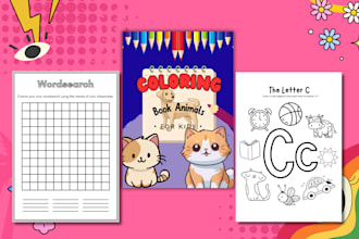 design custom worksheets activity book alphabet coloring book for school kid