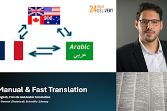 translate french, english, and arabic professionally, manually, and quickly