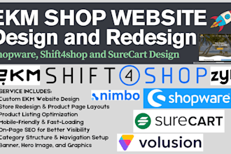 do shopware 3dcart surecart website design redesign product listing optimize seo