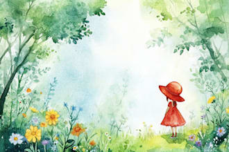 do watercolor illustration for children book, landscape, website