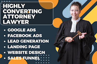 design attorney leads lawyer landing page law firm website