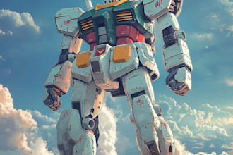 make a mecha robot art and illustration