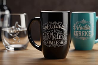 create custom coffee mug, wine glass, water bottle design