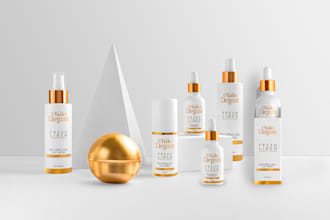 beauty, cosmetic, skincare, luxury hair product label, and packaging design