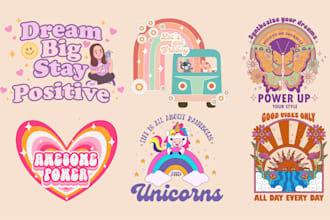 do custom motivational stickers, funny, hippie 70s vinyl boho, and cute stickers